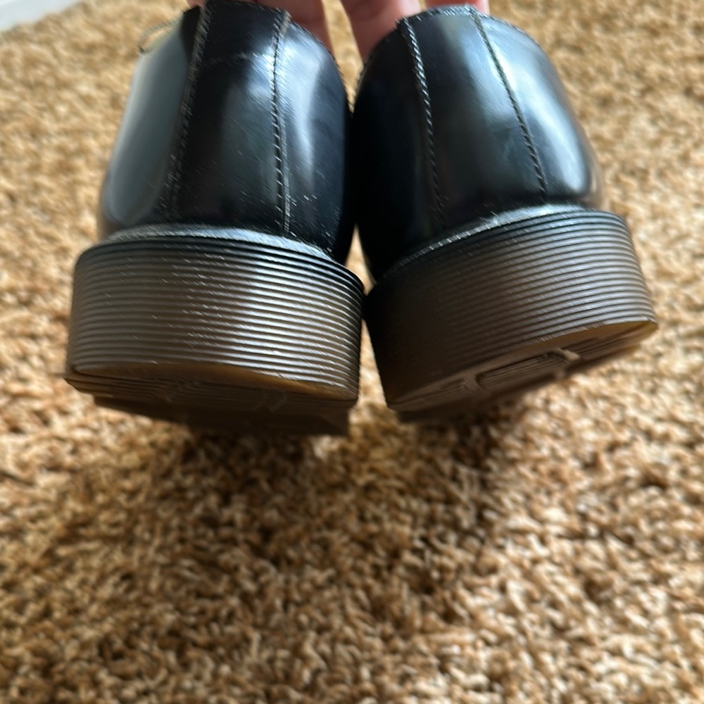 1990s Dr.Martens Black Blue and Red Leather Men’s Loafers Size 4 - Picture 7 of 9